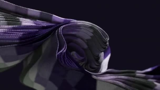 Wir Tkaniny Odcieniach Fioletu Srebra Pokazując Pełen Wdzięku Przepływ Animacja — Wideo stockowe