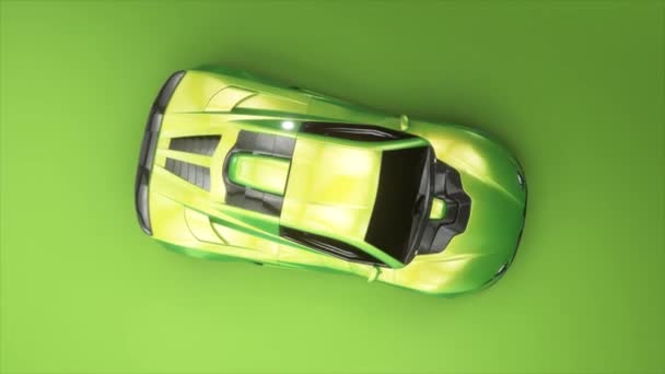 Πράσινο Supercar Ρευστές Σχεδιαστικές Γραμμές Animation Που Παρουσιάζει Ένα Υψηλής — Αρχείο Βίντεο