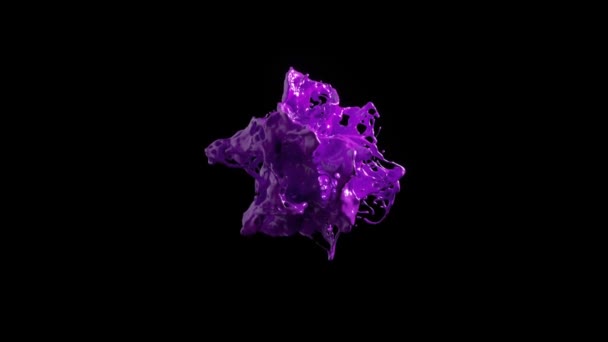 Lila Flüssigkeitsexplosion Animation Die Ein Hochdetailliertes Dynamisches Platschen Vor Einem — Stockvideo