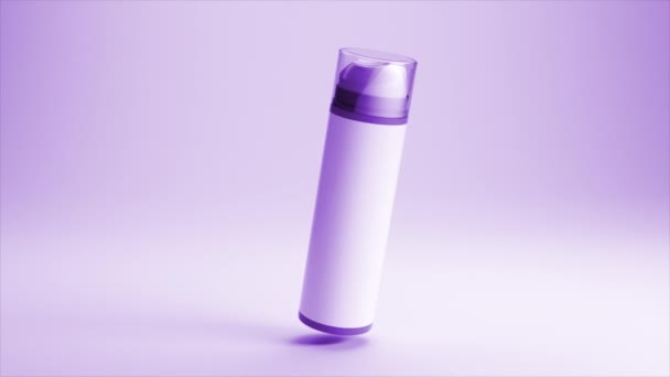 Elegante Bottiglia Lozione Animazione Con Una Finitura Liscia Opaca Tocco — Video Stock