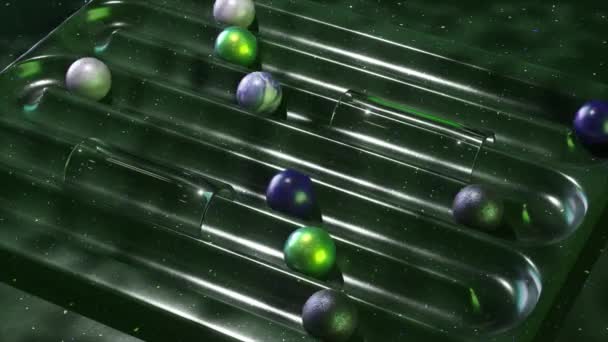 Galaktyczna Animacja Planet Szklanej Kuli Kosmicznej Grze Pinball Gwiaździstym Fioletowym — Wideo stockowe