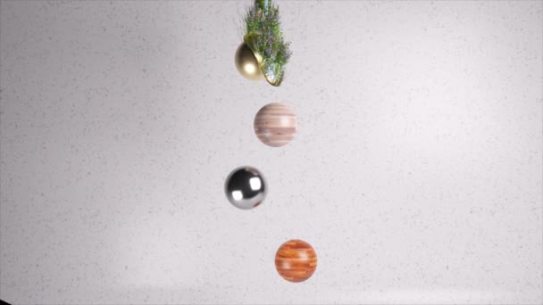 Geanimeerde Weergave Van Een Traditionele Kerstslinger Versierd Met Glanzende Kerstballen — Stockvideo