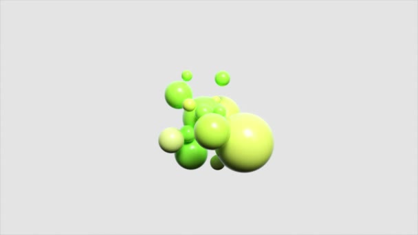 Animación Vibrante Esferas Color Verde Lima Creando Grupo Fresco Animado — Vídeo de stock