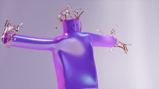 Animazione Della Danza Delle Bambole Aria Personaggi Dei Cartoni Animati — Video Stock