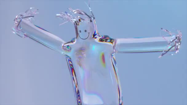 Animatie Van Luchtpoppen Dansen Grappige Stripfiguren Geïsoleerd Witte Achtergrond Sluit — Stockvideo