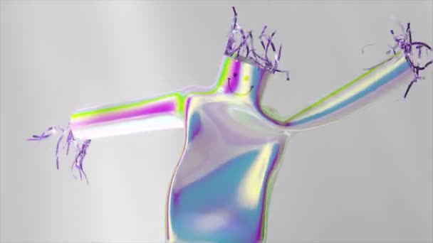 Animatie Van Luchtpoppen Dansen Grappige Stripfiguren Geïsoleerd Witte Achtergrond Chromatische — Stockvideo