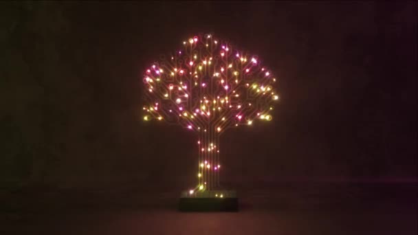 Warm Glow Emanates Circuit Tree Casting Cozy Ambiance Digital Animation — Stock Video