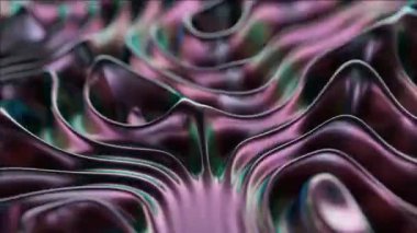 İpeksi metalik dalgalar, pürüzsüz, hipnotik renk ve ışık dansında dalgalanır..