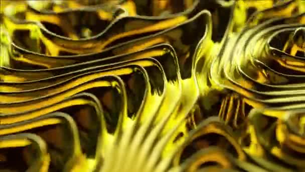 Redemoinhos Dourados Brilhantes Uma Textura Líquida Hipnótica — Vídeo de Stock