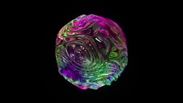 Iridescent Blob Pulsating Holographic Energy — Stock Video