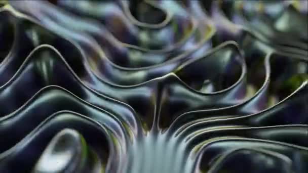 Складки Жидкого Металла Фиолетовом Золотом — стоковое видео