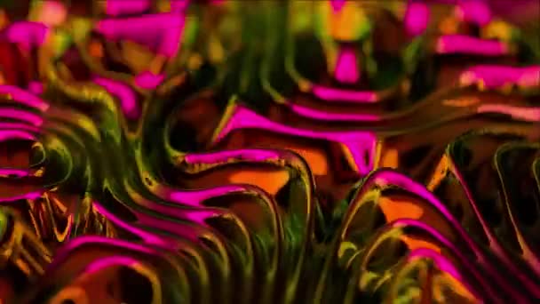 Fütüristik Kıvrımlı Neon Sıvı Metal — Stok video