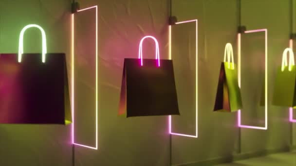 Sacs Neon Suspendus Dans Espace — Video