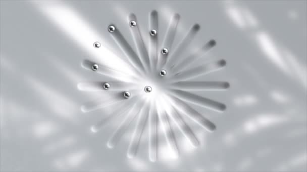 Pozadí Optickou Iluzí Kde Kuličky Pohybují Přímce Vytvářejí Kruhový Obrazec — Stock video