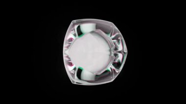 İçinde küreler olan şeffaf küpün 3B görüntüsü