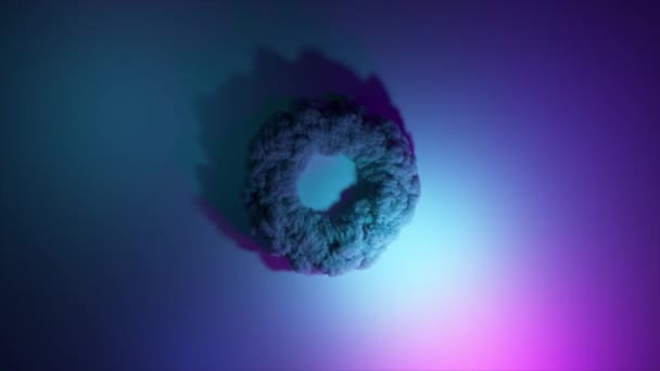 Animation Abstract Art Explosive Smoke Structure Flashing Neon Light Stock-Filmmaterial