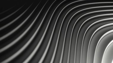 Koyu gri dalgalar soyut hareket arkaplanı. 3d canlandırma