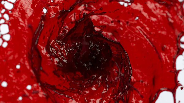 Abstract 3D splash with intense red and black colors