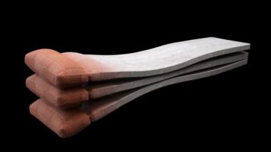 Siyah zemin üzerinde betonun yumuşak bir yüzeye dönüşümü