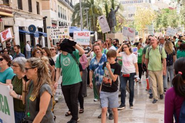 Valencia, İspanya - 23 Mayıs 2024: Binlerce kişi kemer sıkma tedbirlerine ve Valencia, İspanya 'daki Valencia dilinin düşüşüne karşı eğitici bir gösteriye katıldı