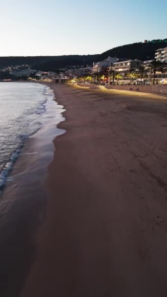 Voando Longo Praia Califórnia Pato Sesimbra Portugal Imagens Fullhd Alta — Vídeo de Stock