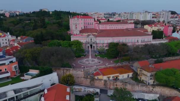 Drönarbild Stadsbilden Lissabon Portugal Högkvalitativ Film — Stockvideo