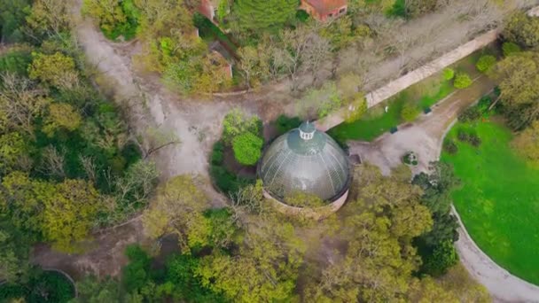 Filmagem Aérea Oranjaria Parque Real Tapada Das Necessidades Imagens Alta — Vídeo de Stock