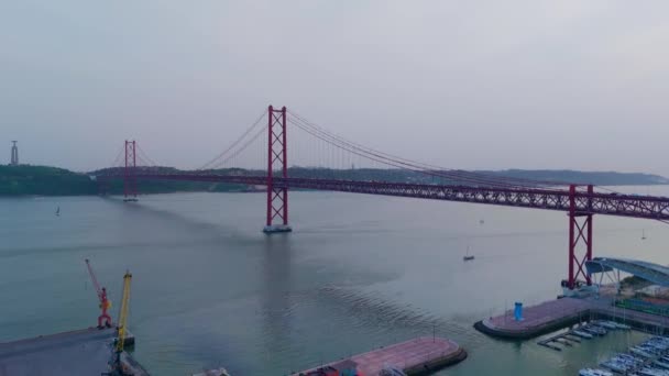 Lizbon Portekiz Deki Şehrin Insansız Hava Aracı Görüntüsü Yüksek Kalite — Stok video