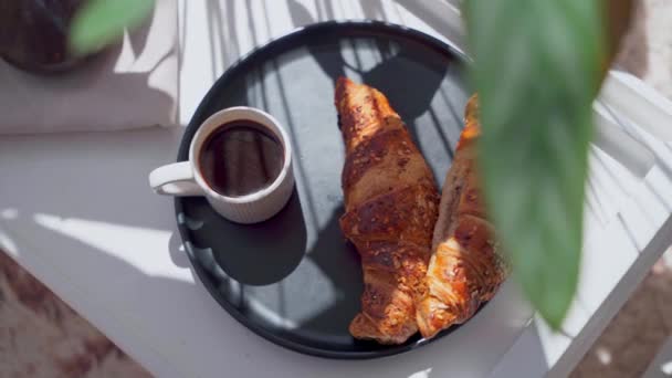 Fransız Pastası Türk Kahvesi Céve Yüksek Kaliteli Görüntülerle Yapıldı — Stok video