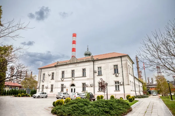 Main Facade Vojlovica Monastery Pancevo Serbia Surrounded Refinery Rafinerija Also — Stock Photo, Image