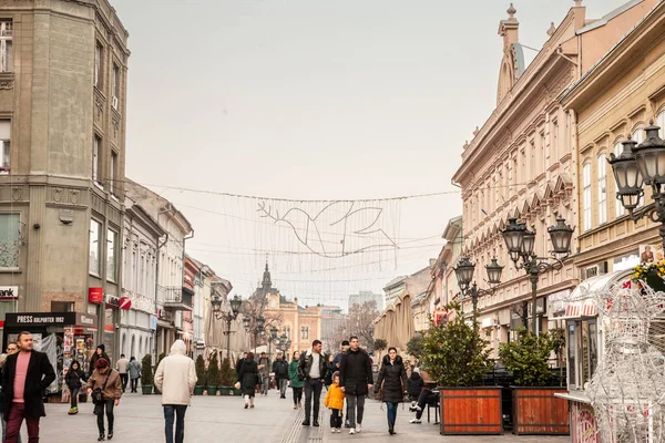 Novi Sad Serbia Enero 2023 Calle Zmaj Jovina Ulica Principal — Foto de Stock
