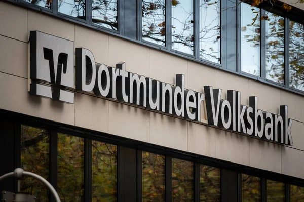 Dortmund Duitsland November 2022 Logo Van Dotmunder Volksbank Bank Hun — Stockfoto