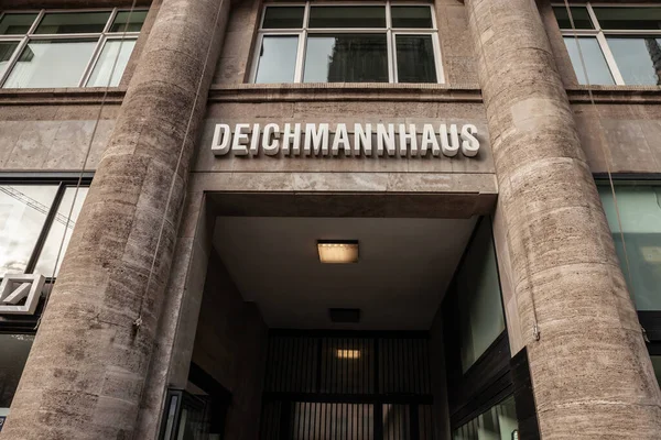 Cologne Duitsland November 2022 Hoofdgevel Van Het Deichmannhaus Zijn Ingang — Stockfoto