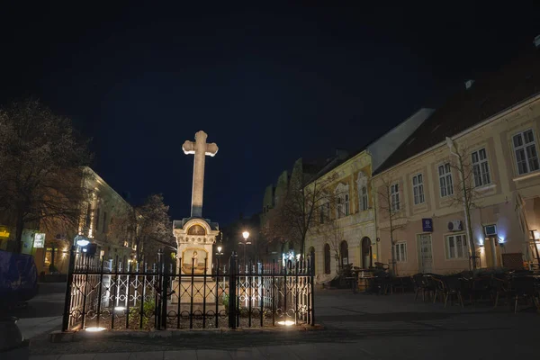 Βελιγραδι Σερβια Μαρτιου 2023 Επιλεκτική Θολούρα Στον Καθολικό Γολγοθά Σταυρό — Φωτογραφία Αρχείου
