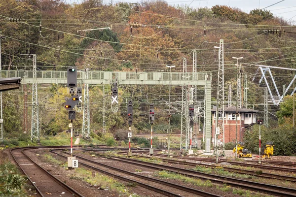 Recently Reconstructed Tracks Modernized Platforms Suburban Train Station Germany Europe — Stok fotoğraf
