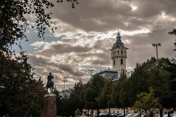 Panorama Des Szechenyi Ter Platzes Szeged Ungarn Mit Der Varoshaza — Stockfoto