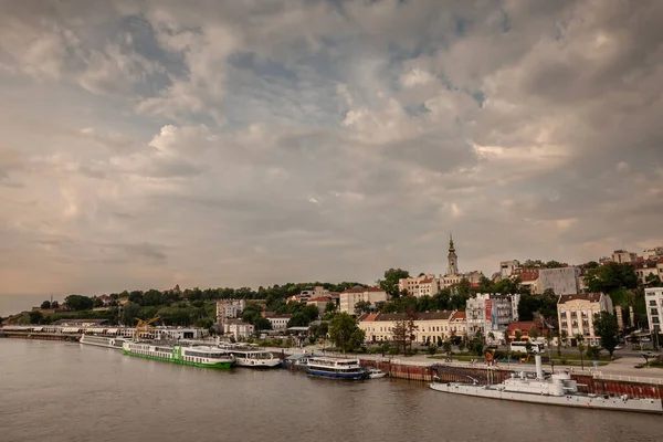 Belgrade Serbia Junio 2023 Panorama Orilla Del Río Sava Belgrado — Foto de Stock