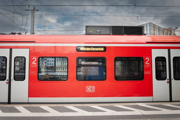 Cologne Niemcy Listopad 2022 Deutsche Bahn Logo Pociągu Koln Bahn — Zdjęcie stockowe