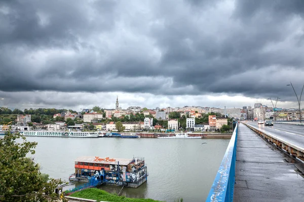 Belgrada Serbia Agosto 2023 Vista Orilla Del Río Sava Club — Foto de Stock