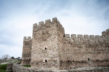 Bulutlu bir öğleden sonra, Ram Kalesi 'nin panoraması. Aynı zamanda Ramska Tvrdjava olarak da bilinir, Sırbistan 'da Danube' ye tepeden bakan bir ortaçağ şatosu..