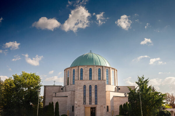Nagyasszonya temple of Mohacs, also called church of the annunciation on Szechenyi square. It's a major catholic church of hungary, in Mohacs.