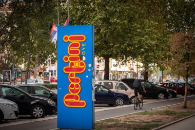 NOVI SAD, SERBIA - OCTOBER 12, 2024: Pertini Toys logo on their store in Novi Sad, Serbia. Pertini toys is a serbian firm specialized in toys and children equipment. clipart