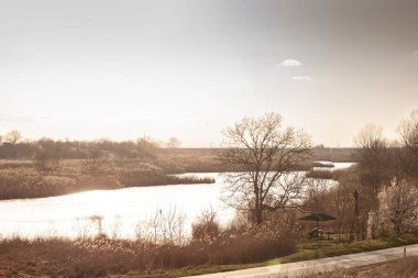 Alacakaranlıkta Deliblato 'daki Kraljevac Gölü sakin sulara sıcak bir ışık yansıtıyor. Nazik sazlıklar ve sükunet bu huzurlu anda Sırpların manzara kırsalını vurguluyor.