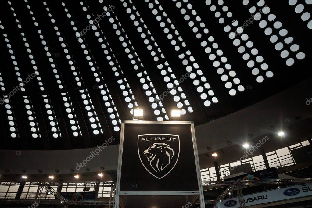 BELGRADE, SERBIA - APRIL 22, 2025: Peugeot logo on their main dealership for Belgrade. Peugeot is a French car and automotive manufacturer, spread worldwide, part of stellantis.