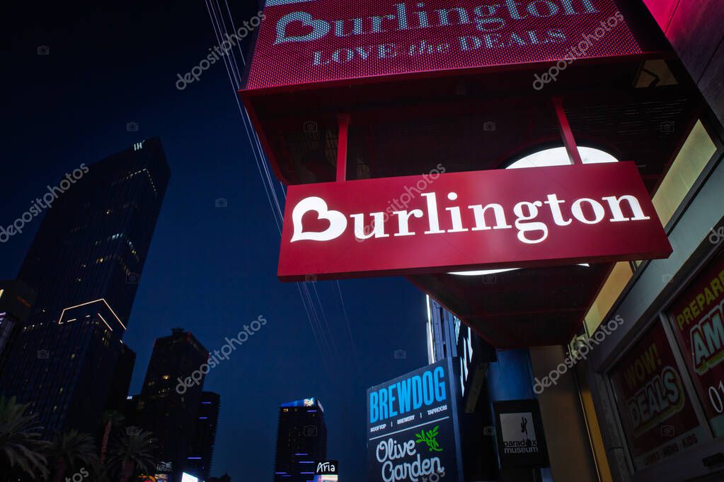 LAS VEGAS, AUGUST 21, 2024: Logo of Burlington on their store in las Vegas. Burlington is an american chain of off price retailers specialized in fashion and clothing.