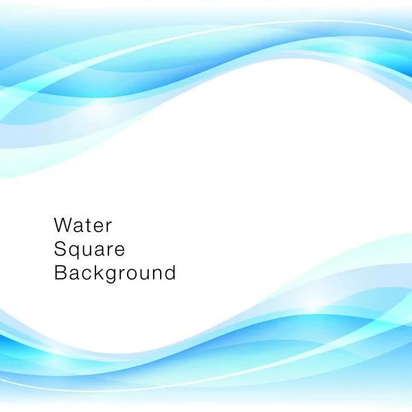 Clean Water Clean Mineral Water Blue Wave Vector Square Illustration — Stock Vector