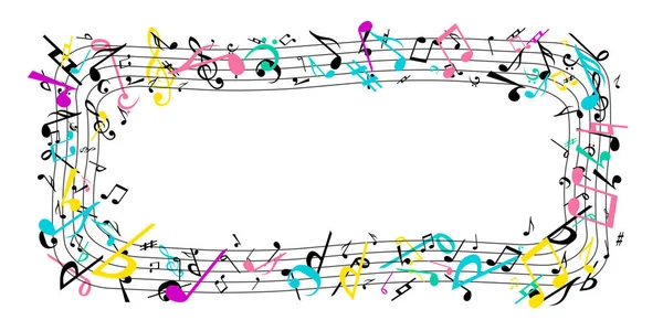Música Colorida Melodía Nota Musical Fondo Ilustración Vector Material — Archivo Imágenes Vectoriales