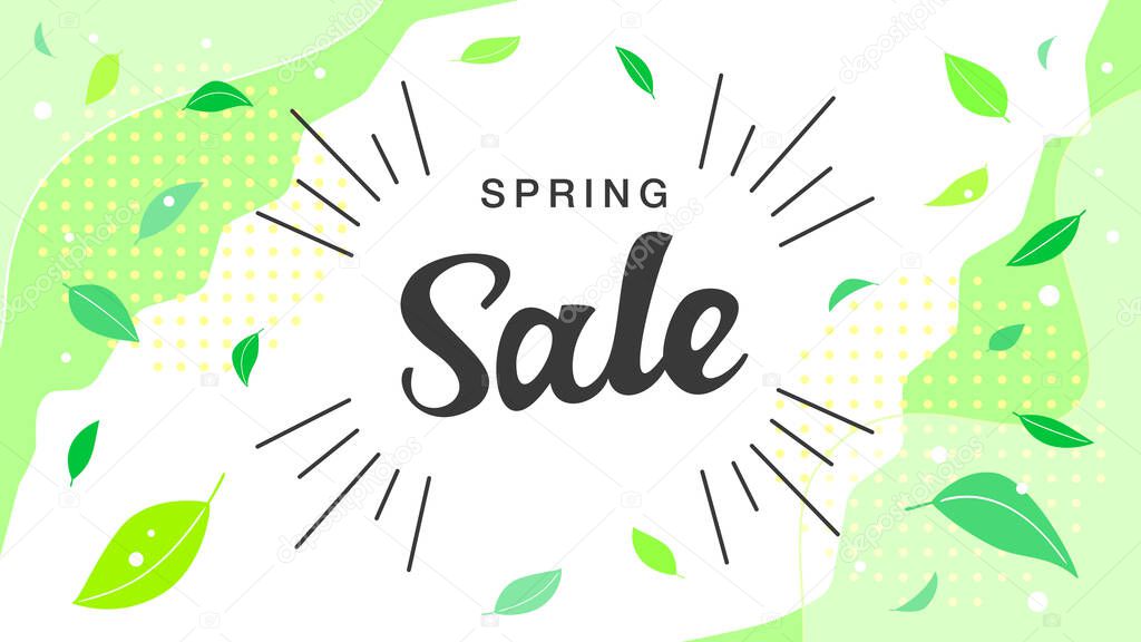 Fresh green new life, spring plant spring sale vector background illustration material