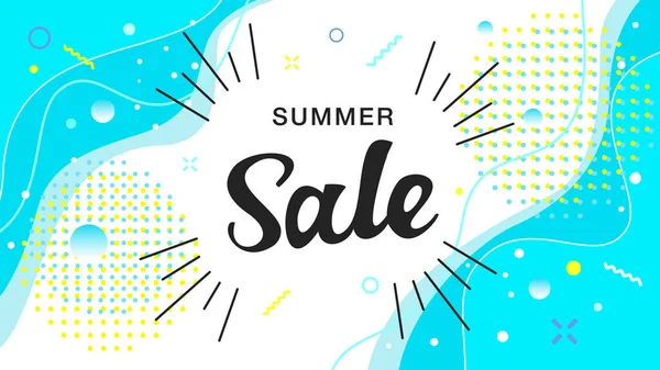 Midsummer Letní Prodej Osvěžující Světle Modrý Vektor Pozadí Ilustrační Materiál — Stockový vektor