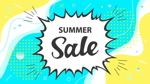 Midsummer Summer Sale Refreshing Light Blue Yellow Vector Background Illustration — Stock Vector